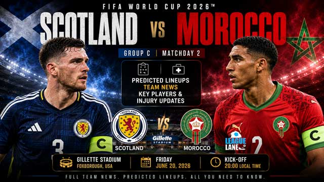 Scotland vs Morocco World Cup 2026 predicted lineups and team news