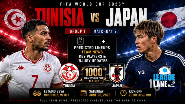 Tunisia vs Japan World Cup 2026 predicted lineups and team news